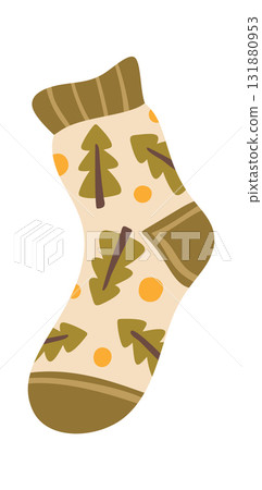 Winter sock with Christmas tree 131880953