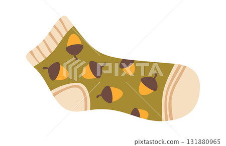 Winter sock with oak acorns Winter sock with oak acorns 131880965