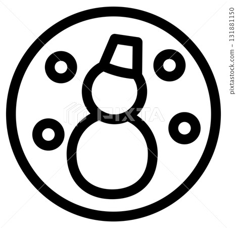 簡單的圓形雪花矢量圖標 131881150