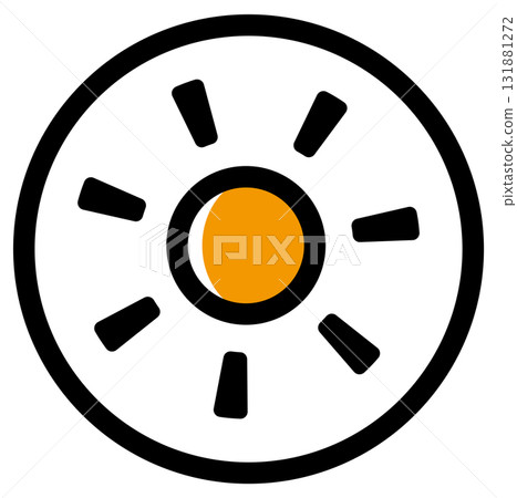 一個簡單的圓形晴朗天氣符號彩色向量圖標 131881272