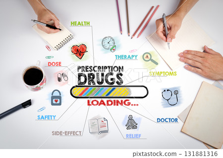Prescription drugs Loading Concept. The meeting at the white office table 131881316
