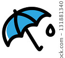 簡單的雨符號彩色向量圖標 131881340