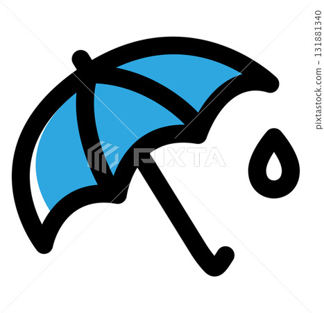 簡單的雨符號彩色向量圖標 簡單的雨符號彩色向量圖標 131881340