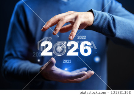 Creative representation of future goals and aspirations for 2026 131881398