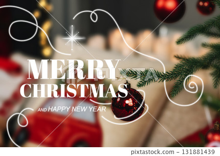 Celebrating the joy of Christmas and the New Year with festive decorations 131881439