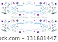 水彩花和絲帶裝飾框材料 131881447