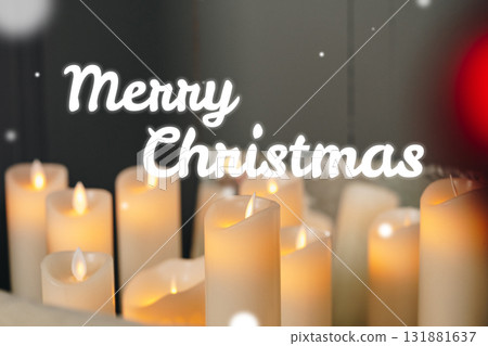 Celebration of Christmas with lit candles creating a warm festive atmosphere 131881637