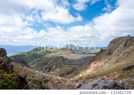 Climbing Mount Aso on a clear day Climbing Mount Aso on a clear day 131881739