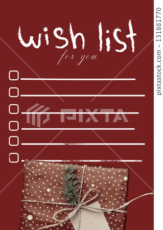 Create your perfect wish list for the holiday season with this festive design 131881770