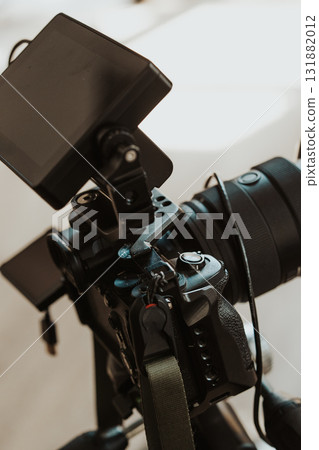 Digital camera setup for photography project in bright indoor location Digital camera setup for photography project in bright indoor location 131882012