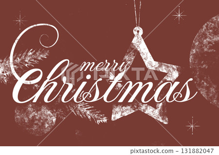 Festive Christmas greeting with elegant star decoration and festive elements Festive Christmas greeting with elegant star decoration and festive elements 131882047