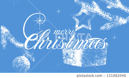 Christmas celebration with festive decorations and cheerful elements in winter setting 131882048