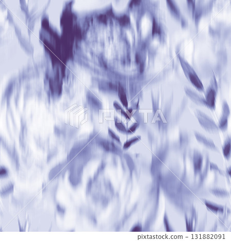 Seamless watercolor pattern with blurred black and white botanical elements 131882091