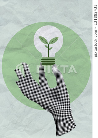 Eco-Consciousness and Innovation. A hand holding a light bulb with a plant, representing eco-friendly ideas and practices. Eco-Consciousness and Innovation. A hand holding a light bulb with a plant, representing eco-friendly ideas and practices. 131882433