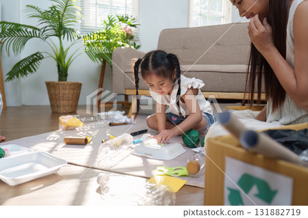 Family Crafting and Sustainable Living. Engaging children in recycling projects for creative fun and learning. Family Crafting and Sustainable Living. Engaging children in recycling projects for creative fun and learning. 131882719