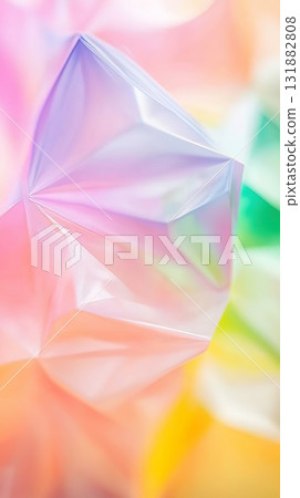 Abstract Image of a Lightly Wrinkled Plastic Object with Colorful Blurred Background. Abstract Image of a Lightly Wrinkled Plastic Object with Colorful Blurred Background. 131882808