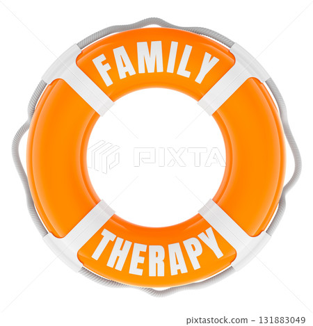 Family therapy concept with lifebuoy. 3D rendering 131883049