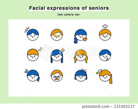 Elderly people icon set with various expressions 02 Elderly people icon set with various expressions 02 131883237