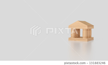 The Bank Building for Earn or save concept 3d Rendering. 131883246