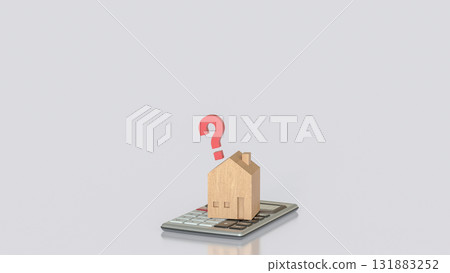 The House on Calculator for Property or real estate concept 3d Rendering. 131883252