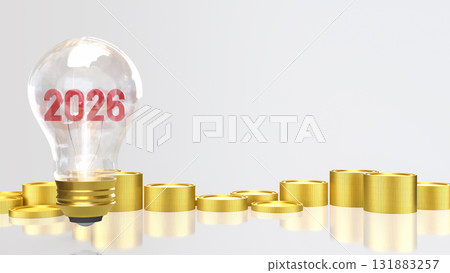 The  2026 in light bulb for Business concept 3d Rendering. 131883257