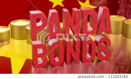 The Panda Bonds for Chinese Business concept 3d Rendering. The Panda Bonds for Chinese Business concept 3d Rendering. 131883260