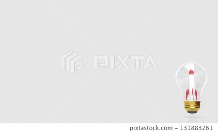 The Rocket in light bulb for Business concept 3d Rendering. The Rocket in light bulb for Business concept 3d Rendering. 131883261