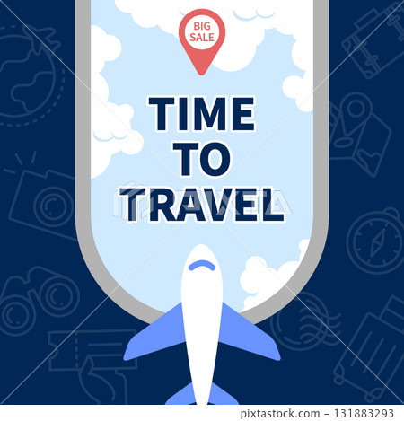 Navy color travel discount event banner Navy color travel discount event banner 131883293