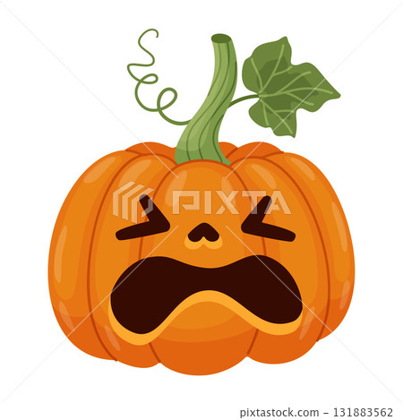 Halloween pumpkin, Jack o' lantern. Hand drawn trendy flat style. 131883562