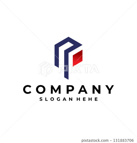Modern P letter logo vector 131883706