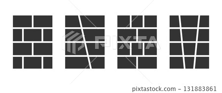 Set of comic book templates. Anime page panels isolated on white background. Black grids for manga storyboard. Layouts for brochure, presentation, banner or moodboard. Vector graphic illustration Set of comic book templates. Anime page panels isolated on white background. Black grids for manga storyboard. Layouts for brochure, presentation, banner or moodboard. Vector graphic illustration 131883861