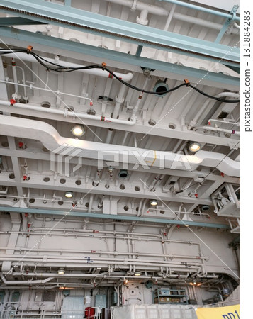 Large ocean-going ship, piping, ceiling 131884283