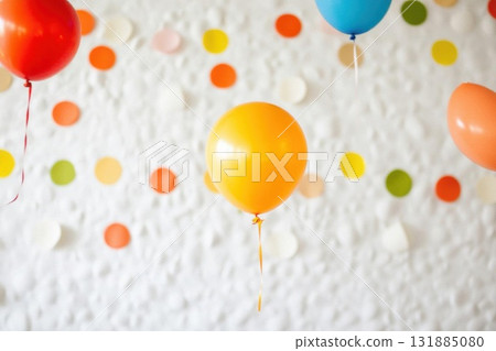 Celebrate with Colorful Balloons for Joyful Event, Colorful Confetti on Wall 131885080