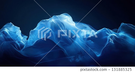 Blue Abstract Swirls Flow Gently with Concept Digital Art 131885325