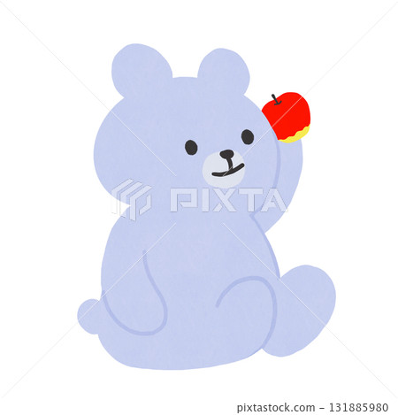 吃蘋果的熊（白色） 131885980