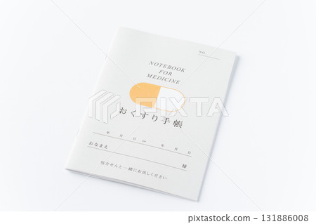 Medicine notebook on white background Medicine notebook on white background 131886008