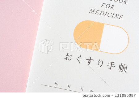 Close-up of the cover of a medicine notebook 131886097