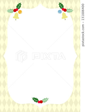 時尚可愛的聖誕背景框架插圖素材、垂直影印空間、傳單、向量圖 131886400
