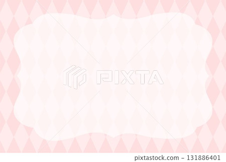 菱形框圖案背景插畫素材，時尚可愛的粉紅色傳單傳單向量 131886401