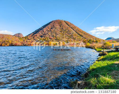 Mount Haruna, Lake Haruna, and Mount Haruna Fuji (Autumn) 131887180