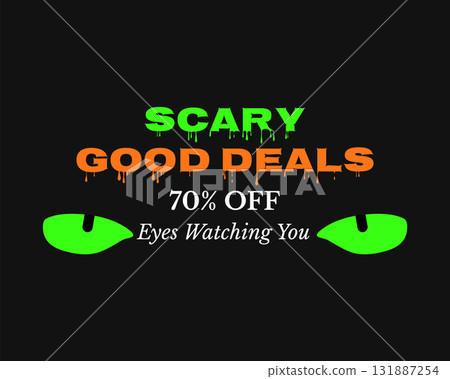 scary good deals halloween sale banner 131887254