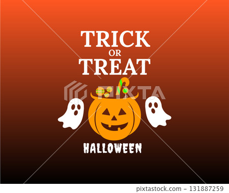 Trick or Treat Halloween Night Design 131887259