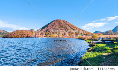 Mount Haruna, Lake Haruna, and Mount Haruna Fuji (Autumn) 131887269