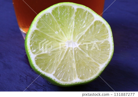 Glass of iced tea with lime Glass of iced tea with lime 131887277