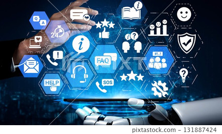 Online help and FAQ customer support service Funnel 131887424