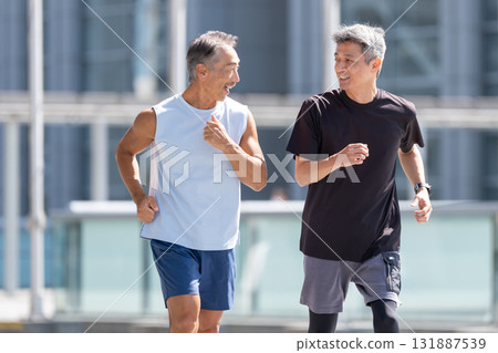 Senior man jogging Senior man jogging 131887539