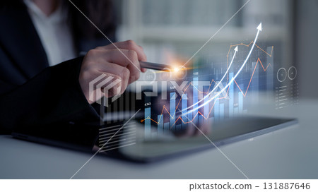 Professional analysis of financial data by businesswoman using tablet technology for growth statistics and performance metrics visualization Scalp Professional analysis of financial data by businesswoman using tablet technology for growth statistics and performance metrics visualization Scalp 131887646