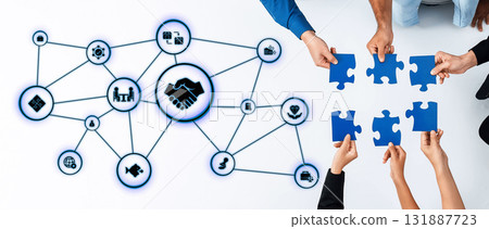 Mergers and acquisitions corporate business deal strategy icons Entice 131887723