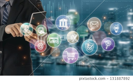 Digital Service Ecosystem and Business Icon Network Marrow Digital Service Ecosystem and Business Icon Network Marrow 131887892