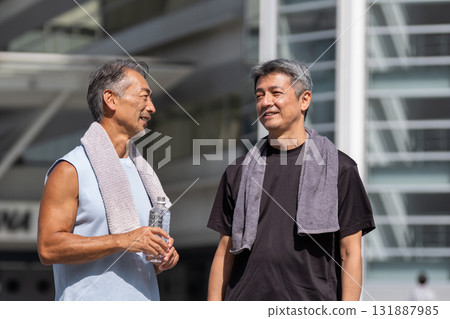 Senior man enjoying sports 131887985